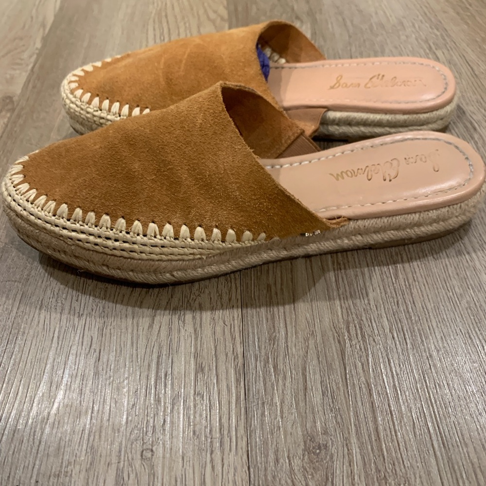 Sam Edelman Tan Suede Espadrille Slip-On Mules - Picture 2 of 5